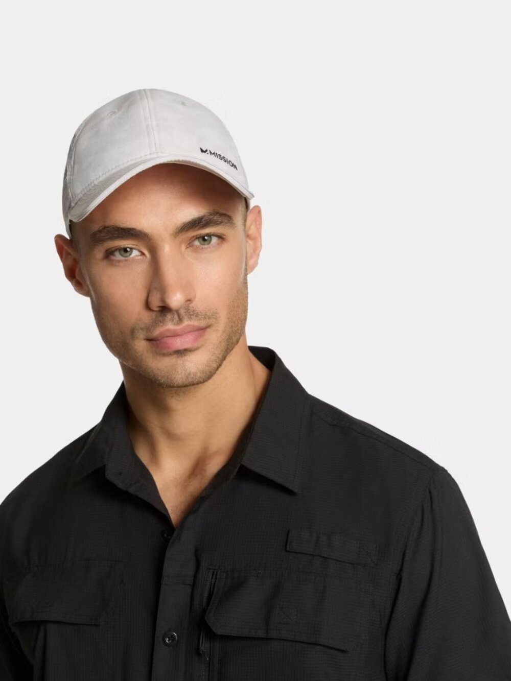 Mission Adult Cooling Performance Hat Light Grey Camo Adjustable Cap NWT UPF 50
